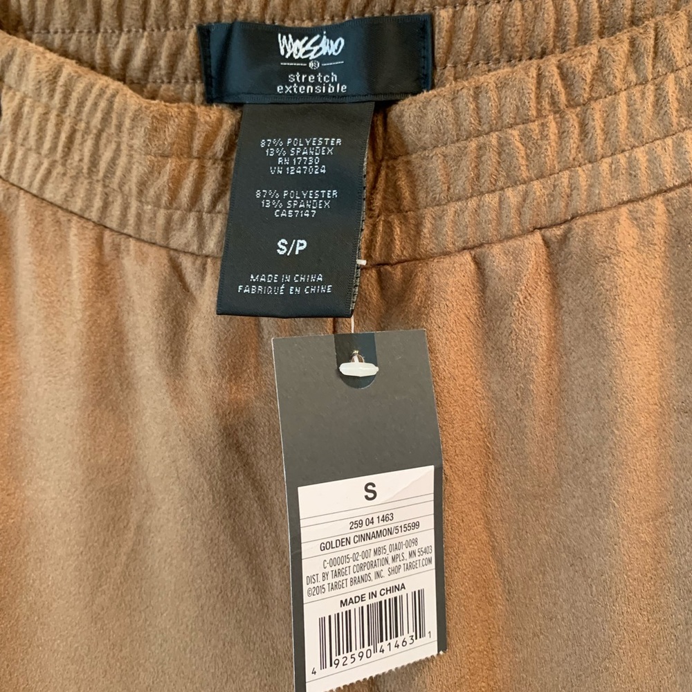 Mossimo Brown Faux Suede Stretch Leggings Size Small NWT - Picture 4 of 4